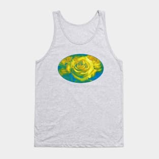 yellow roses with blue glitter romantic flowers gifts for girls and women Tank Top